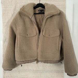 Zara cropped teddy jacket